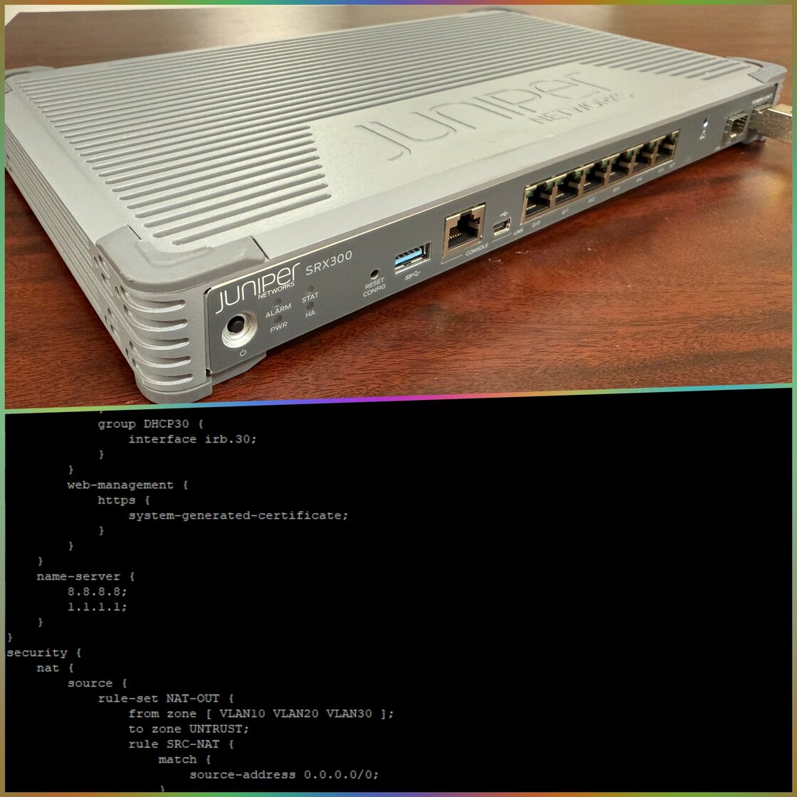 Firewall Juniper SRX 300 programming