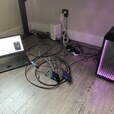 Testing Internet connectivity from a Verizon router to end devices via MoCA over coaxial cabling.