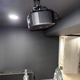 The projector was mounted on the ceiling of the room